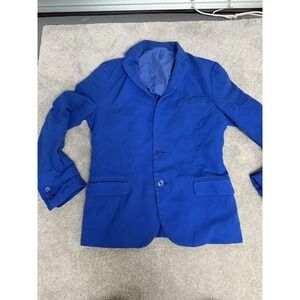 Versace Collection Blazer Mens 46 Blue Textured Two Button Sport Coat Jacket